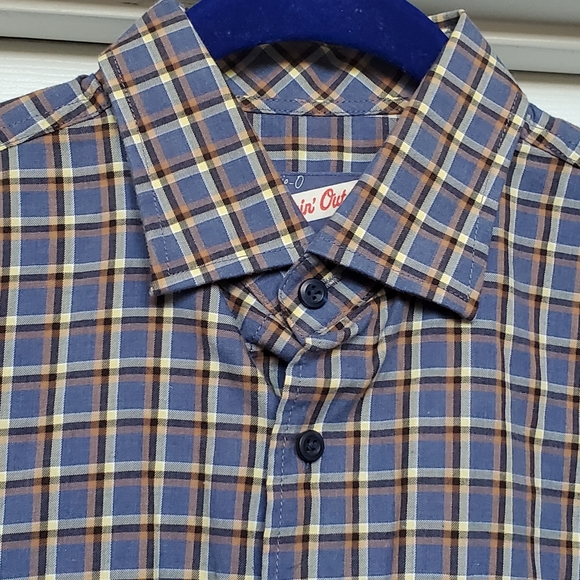 $138 Johnny-O Ajax Hangin Out Button Down Shirt Blue Plaid Men's Size Medium - Picture 6 of 8